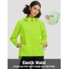 imagebaleaf Womens Rain Jackets Waterproof Windbreaker Packable Lightweight Cycling Running Jacket Hiking Gear Reflective HoodedFluorescent Green
