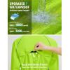 imagebaleaf Womens Rain Jackets Waterproof Windbreaker Packable Lightweight Cycling Running Jacket Hiking Gear Reflective HoodedFluorescent Green