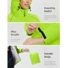 imagebaleaf Womens Rain Jackets Waterproof Windbreaker Packable Lightweight Cycling Running Jacket Hiking Gear Reflective HoodedFluorescent Green
