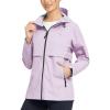 imagebaleaf Womens Rain Jacket Waterproof Lightweight Raincoat Windbreaker Outdoor Hooded TravelPastel Purple
