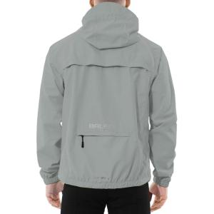 imagebaleaf Mens Rain Jacket Waterproof Windbreaker Raincoat Running Cycling Hiking Gear Hood Lightweight Reflective PackableAgrey