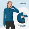 imagebaleaf Girls Long Sleeve Shirts Fleece Jacket Fall Half Zip Pullover Kids Sweatshirts Athletic Thermal CoatAnavy Blue