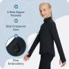 imagebaleaf Girls Long Sleeve Shirts Fleece Jacket Fall Half Zip Pullover Kids Sweatshirts Athletic Thermal CoatBblack