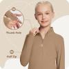 imagebaleaf Girls Long Sleeve Shirts Fleece Jacket Fall Half Zip Pullover Kids Sweatshirts Athletic Thermal CoatBbrown