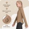 imagebaleaf Girls Long Sleeve Shirts Fleece Jacket Fall Half Zip Pullover Kids Sweatshirts Athletic Thermal CoatBbrown