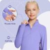 imagebaleaf Girls Long Sleeve Shirts Fleece Jacket Fall Half Zip Pullover Kids Sweatshirts Athletic Thermal CoatBpurple