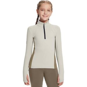 imagebaleaf Girls Long Sleeve Shirts Fleece Jacket Fall Half Zip Pullover Kids Sweatshirts Athletic Thermal CoatAoat Pink