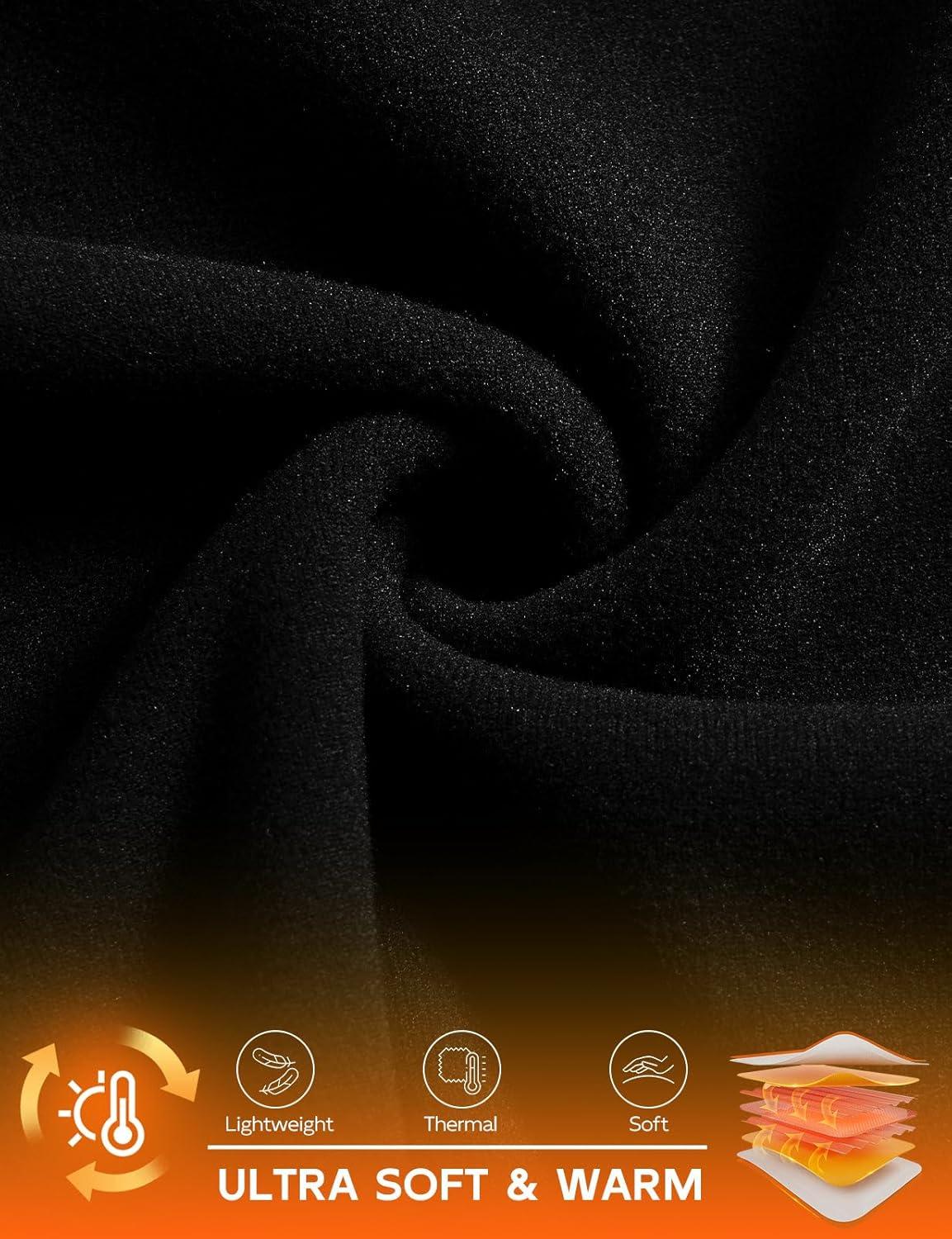 imagebaleaf Mens Long Sleeve Fleece Quarter Zip Pullover Sweatshirt with Zipper Pocket Reflective Strip Running Golf CausalBlack