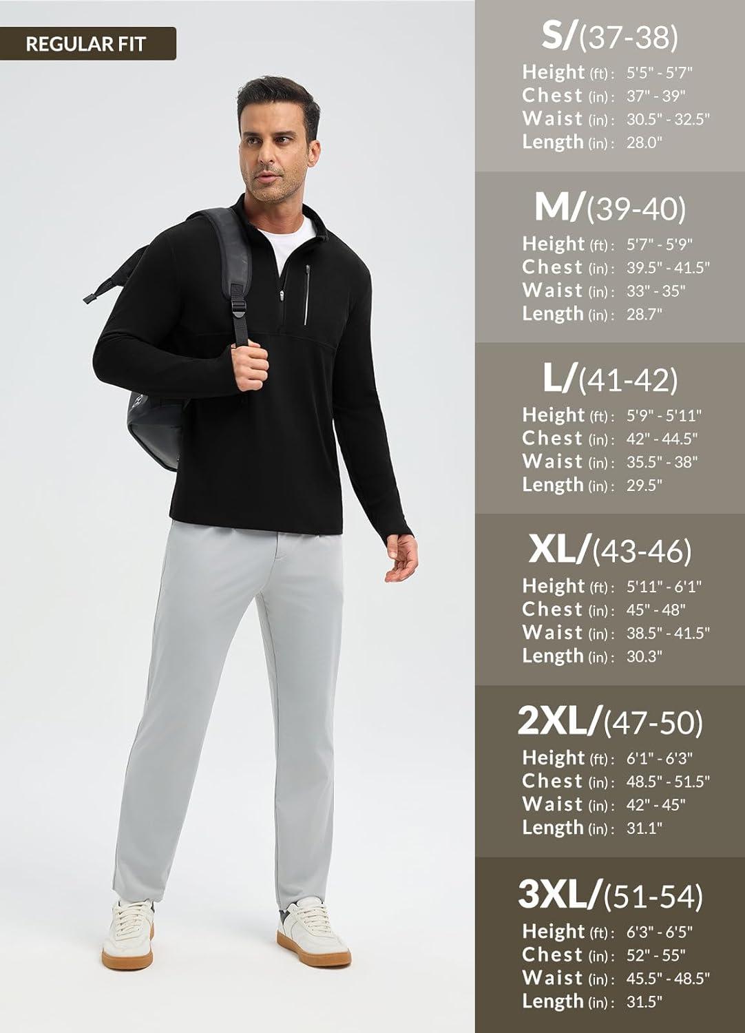 imagebaleaf Mens Long Sleeve Fleece Quarter Zip Pullover Sweatshirt with Zipper Pocket Reflective Strip Running Golf CausalBlack