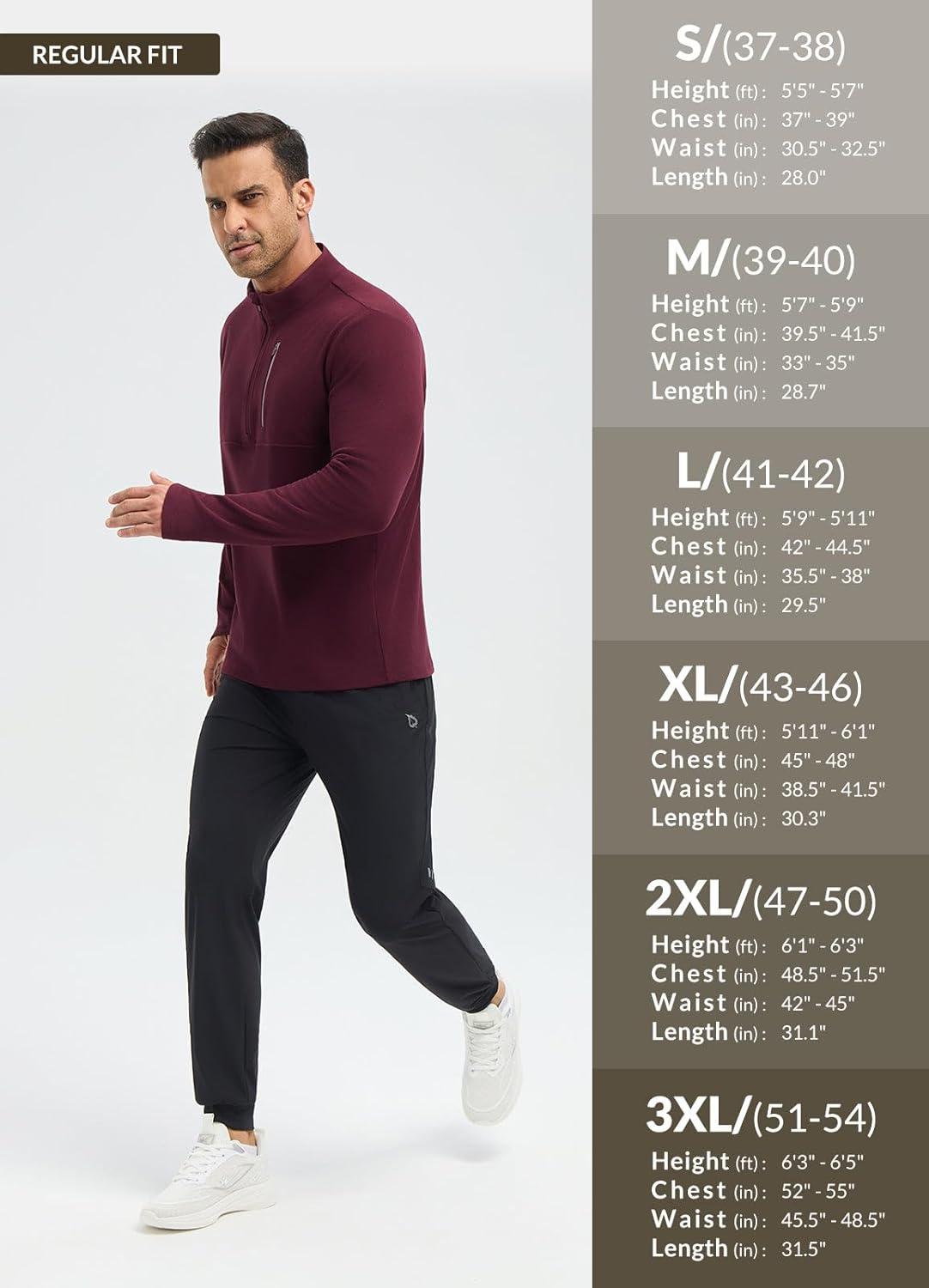 imagebaleaf Mens Long Sleeve Fleece Quarter Zip Pullover Sweatshirt with Zipper Pocket Reflective Strip Running Golf CausalWine Red