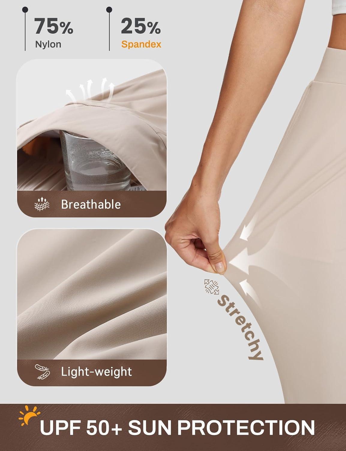 imagebaleaf Womens Business Casual Pants Stretch Travel Pants On Airport with Zipper Pockets Dressy Slacks Golf Work Pull onKhaki