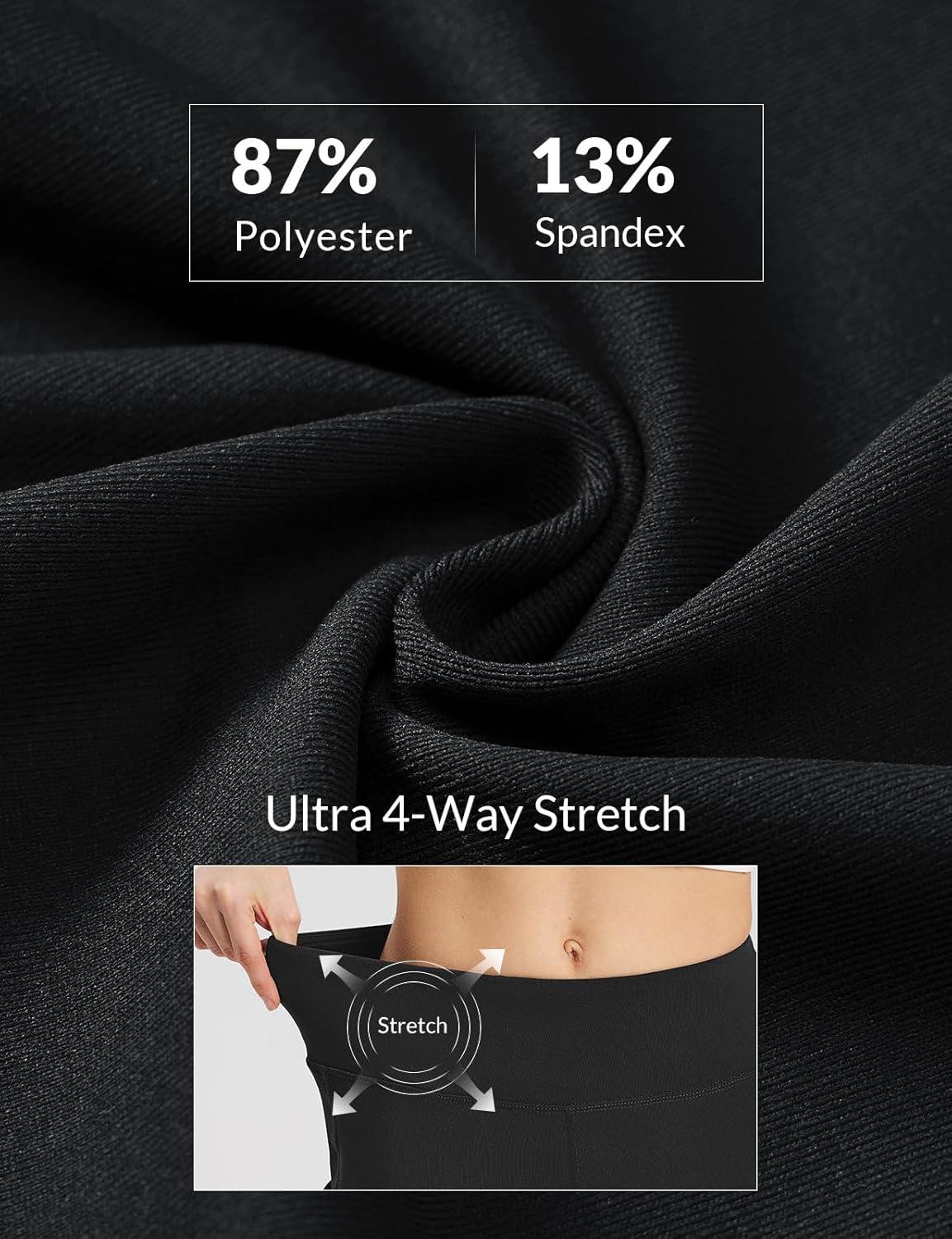 imagebaleaf Womens Yoga Capri Pants High Waist Capri Leggings with Pockets Wide Leg Crop Exercise Workout Summer PantsBlack