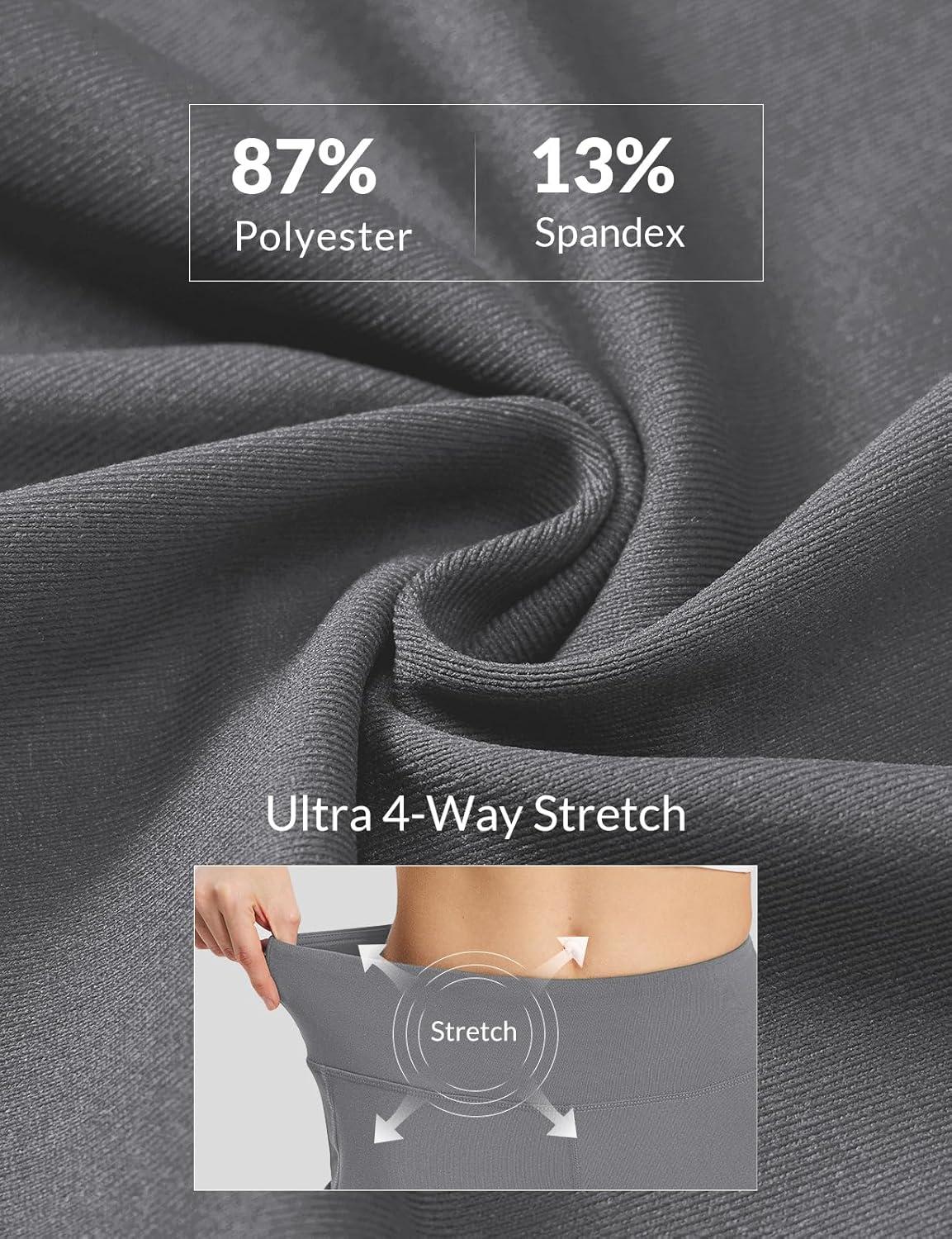 imagebaleaf Womens Yoga Capri Pants High Waist Capri Leggings with Pockets Wide Leg Crop Exercise Workout Summer PantsDark Grey