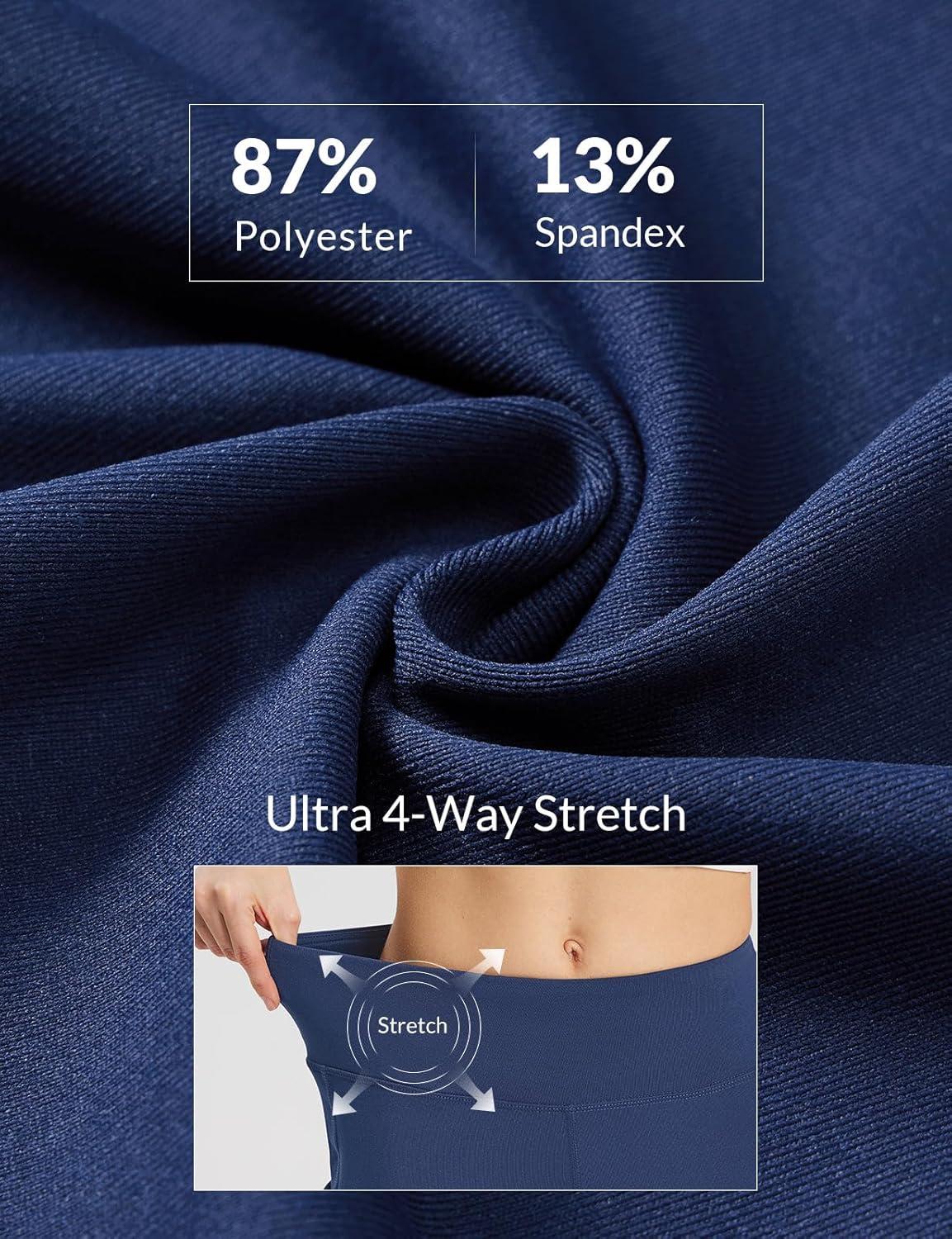 imagebaleaf Womens Yoga Capri Pants High Waist Capri Leggings with Pockets Wide Leg Crop Exercise Workout Summer PantsNavy