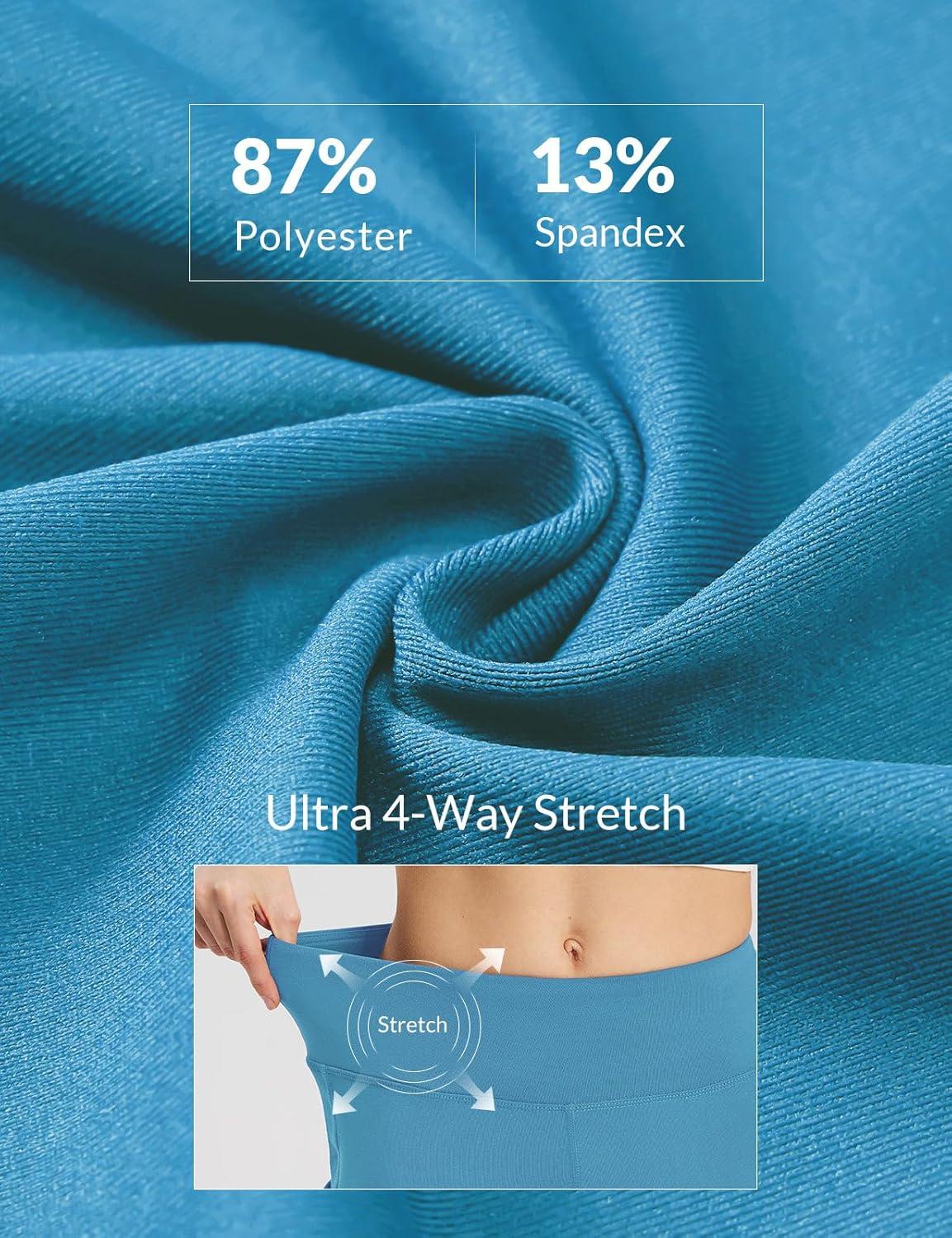 imagebaleaf Womens Yoga Capri Pants High Waist Capri Leggings with Pockets Wide Leg Crop Exercise Workout Summer PantsNiagara