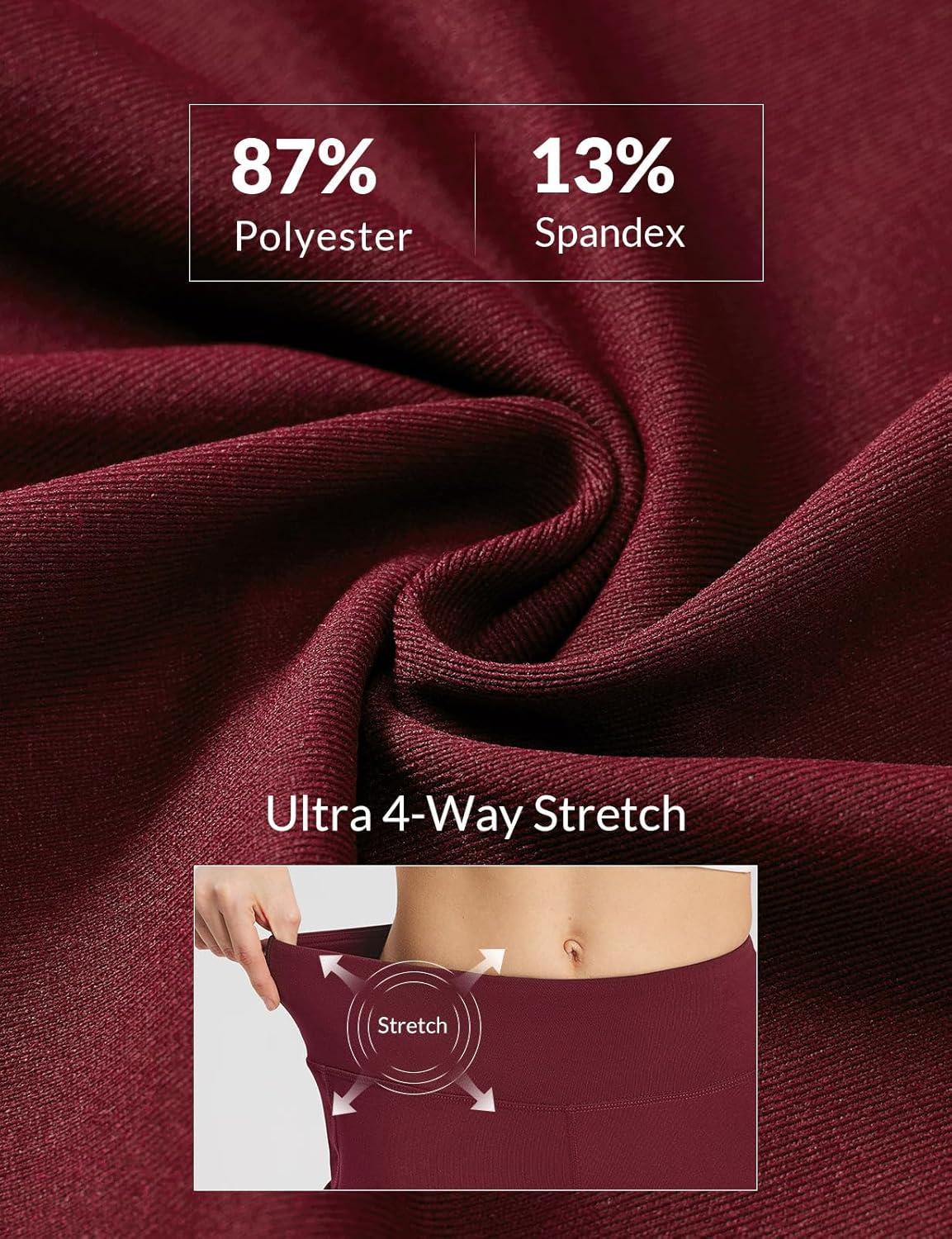 imagebaleaf Womens Yoga Capri Pants High Waist Capri Leggings with Pockets Wide Leg Crop Exercise Workout Summer PantsWine Red