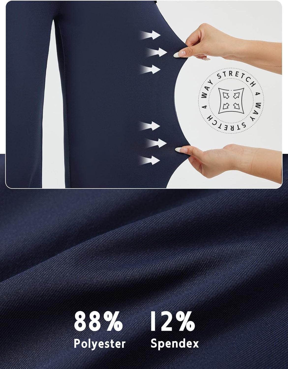 imagebaleaf Womens Yoga Dress Pants High Waist Travel Wide Leg with Pockets Stretch Casual Work SweatpantsNavy Blue