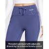 imageBALEAF Womens Fleece Lined Pants Winter Thermal Warm Hiking Yoga Pants with Zipper Pockets Bootcut High Waist Flare LeggingsNavy Blue