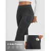imagebaleaf Fleece Lined Pants Women Heather Flare Leggings Thermal Warm High Waist Winter Yoga Pants with PocketsHeather Black