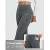 imagebaleaf Fleece Lined Pants Women Heather Flare Leggings Thermal Warm High Waist Winter Yoga Pants with PocketsHeather Gray