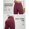 imagebaleaf Fleece Lined Pants Women Heather Flare Leggings Thermal Warm High Waist Winter Yoga Pants with PocketsHeather Wine Red