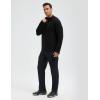 imagebaleaf Mens Long Sleeve Fleece Quarter Zip Pullover Sweatshirt with Zipper Pocket Reflective Strip Running Golf CausalBlack