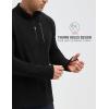 imagebaleaf Mens Long Sleeve Fleece Quarter Zip Pullover Sweatshirt with Zipper Pocket Reflective Strip Running Golf CausalBlack