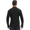 imagebaleaf Mens Long Sleeve Fleece Quarter Zip Pullover Sweatshirt with Zipper Pocket Reflective Strip Running Golf CausalBlack