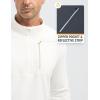 imagebaleaf Mens Long Sleeve Fleece Quarter Zip Pullover Sweatshirt with Zipper Pocket Reflective Strip Running Golf CausalWhite