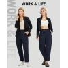 imagebaleaf Womens Ankle Barrel Pants Stretch Travel Pants Petite Work Pants Casual Slacks with PocketsNavy Blue