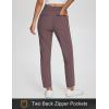 imagebaleaf Womens Business Casual Pants Stretch Travel Pants On Airport with Zipper Pockets Dressy Slacks Golf Work Pull onTrip Brown