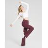 imagebaleaf Womens Cotton Flare Yoga Pants High Waisted Bootcut Bell Bottom Leggings Dressy Work Office TrousersBurgundy