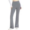 imagebaleaf Womens Cotton Flare Yoga Pants High Waisted Bootcut Bell Bottom Leggings Dressy Work Office TrousersGrey