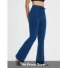 imagebaleaf Womens Flare Leggings with Zipper Pockets Drawstring Flared Yoga Pants Bell Bottom Leggings Tummy ControlNavy Blue