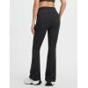 imagebaleaf Womens Flare Yoga Pants Fold Over Flared Leggings with Pockets Tummy Control Bootcut PantsBlack