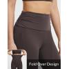 imagebaleaf Womens Flare Yoga Pants Fold Over Flared Leggings with Pockets Tummy Control Bootcut PantsSeal Brown