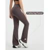 imagebaleaf Womens Flare Yoga Pants Fold Over Flared Leggings with Pockets Tummy Control Bootcut PantsSeal Brown