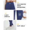 imagebaleaf Womens Fleece Lined Joggers Pants Winter Warm Water Resistant Running Hiking Thermal Sweatpants Zipper PocketsBluewhite