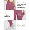 imagebaleaf Womens Fleece Lined Joggers Pants Winter Warm Water Resistant Running Hiking Thermal Sweatpants Zipper PocketsRose Red
