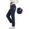 imagebaleaf Womens Fleece Lined Pants Stretch Travel with 5 Pockets Business Casual Golf Dress Petite Thermal Winter SweatpantsNavy Blue
