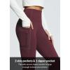 imagebaleaf Womens Fleece Lined Pants Water Resistant Winter Thermal Warm Flare Leggings Bell Bottom Yoga Pants with PocketsWine Red