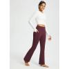 imagebaleaf Womens Fleece Lined Pants Water Resistant Winter Thermal Warm Flare Leggings Bell Bottom Yoga Pants with PocketsWine Red