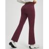 imagebaleaf Womens Fleece Lined Pants Winter Flare Yoga Pants Warm Thermal Bootcut LeggingsWine Red
