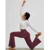imagebaleaf Womens Fleece Lined Pants Winter Flare Yoga Pants Warm Thermal Bootcut LeggingsWine Red