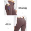 imagebaleaf Womens Fleece Lined Pants Winter Thermal Warm Bootcut Flare Leggings Hiking Yoga Pants with Zip Pockets Cold WeatherDark Brown