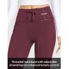 imagebaleaf Womens Fleece Lined Pants Winter Thermal Warm Bootcut Flare Leggings Hiking Yoga Pants with Zip Pockets Cold WeatherWine Red