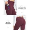 imagebaleaf Womens Fleece Lined Pants Winter Thermal Warm Bootcut Flare Leggings Hiking Yoga Pants with Zip Pockets Cold WeatherWine Red