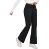 imagebaleaf Womens Fleece Lined Pants Winter Thermal Water Resistant Crossover Flare Leggings Warm Bootcut Hiking OutdoorBlack