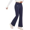 imagebaleaf Womens Fleece Lined Pants Winter Thermal Water Resistant Crossover Flare Leggings Warm Bootcut Hiking OutdoorNavy