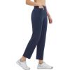 imagebaleaf Womens Golf Pant Winter Fleece Lined Pants with Belt Loops Pockets Travel Work CasualHnavy Blue